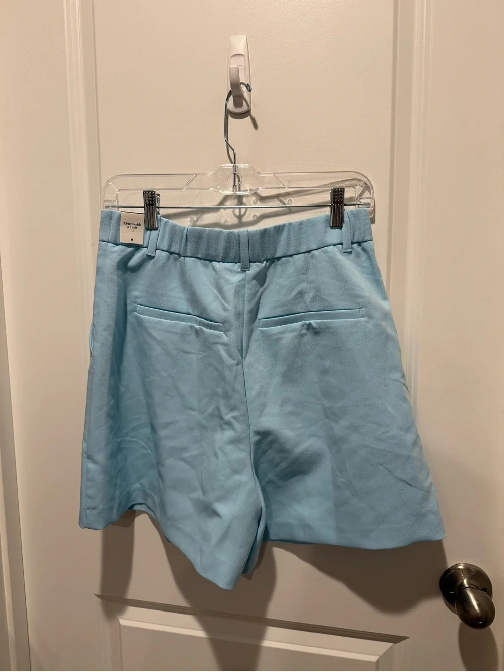 NWT Abercrombie & Fitch Sloane Light Blue High-Rise Pleated Shorts